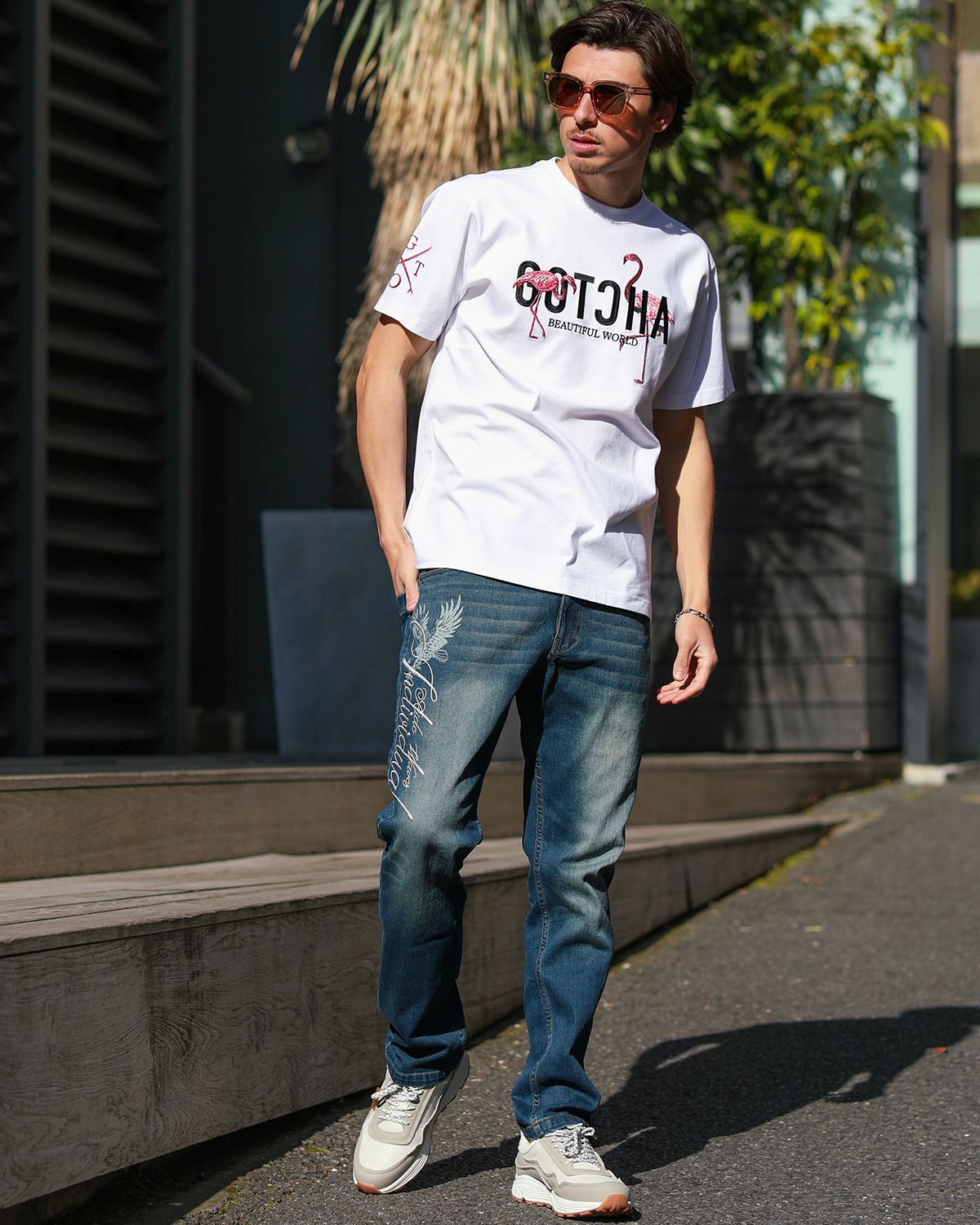 ホワイト：180cm/70kg(Lサイズ着用)