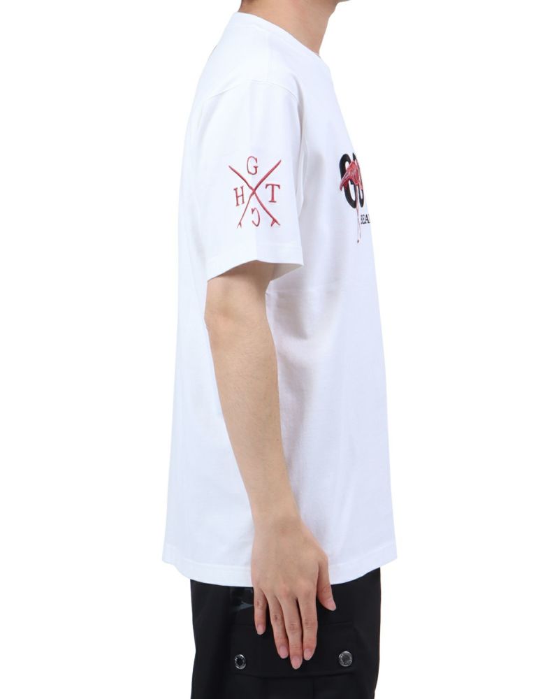 ホワイト：173cm63kg(Lサイズ着用)