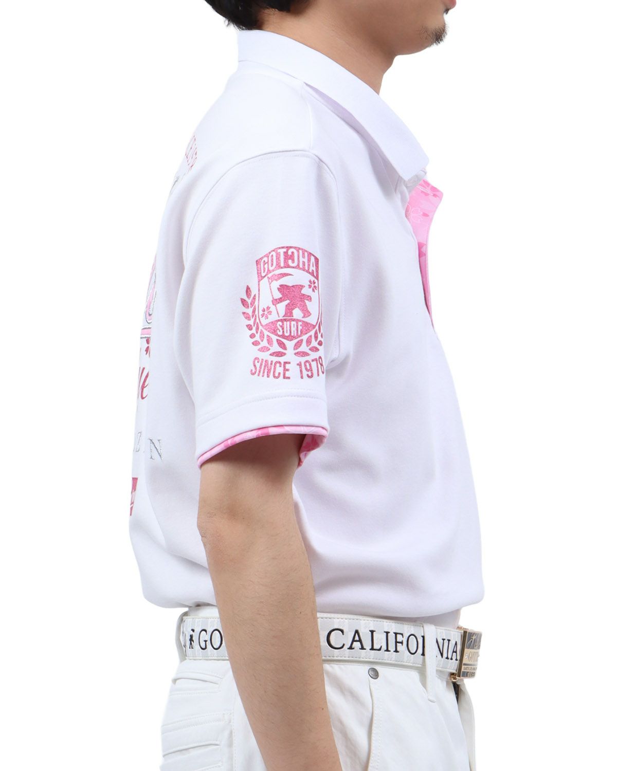 ホワイト：173cm63kg(Lサイズ着用)