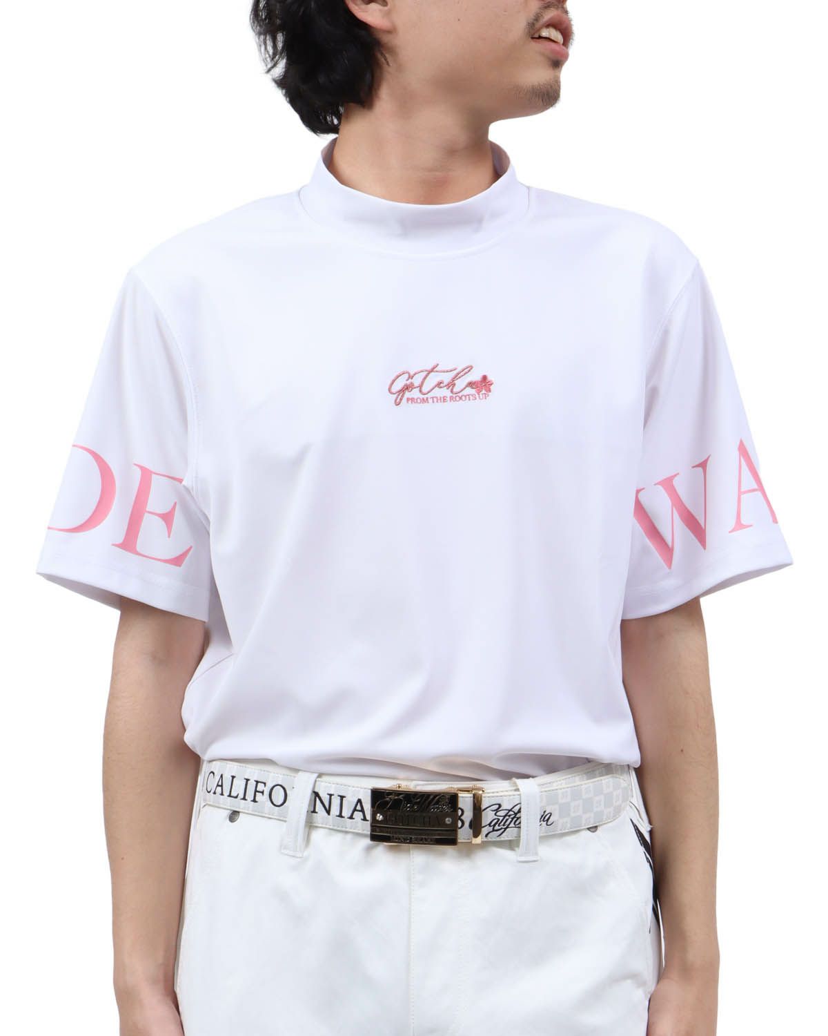 ホワイト：173cm63kg(Lサイズ着用)