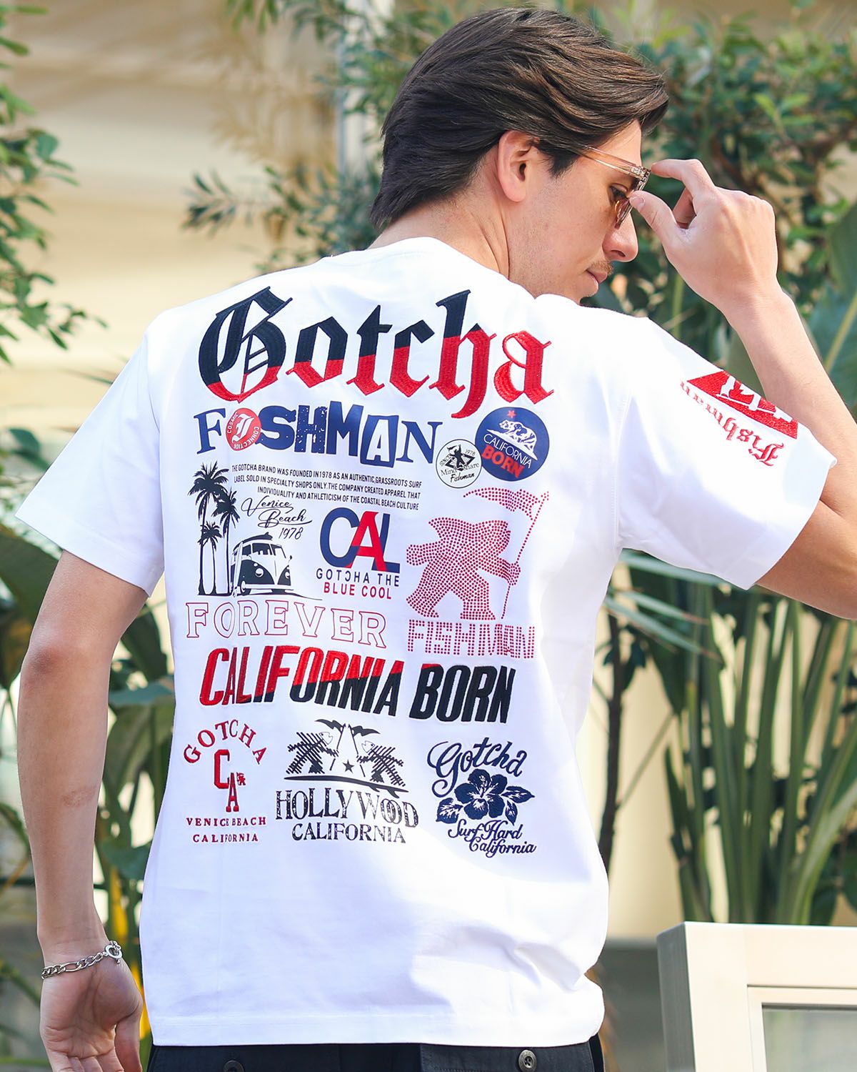 ホワイト：180cm/70kg(Lサイズ着用)